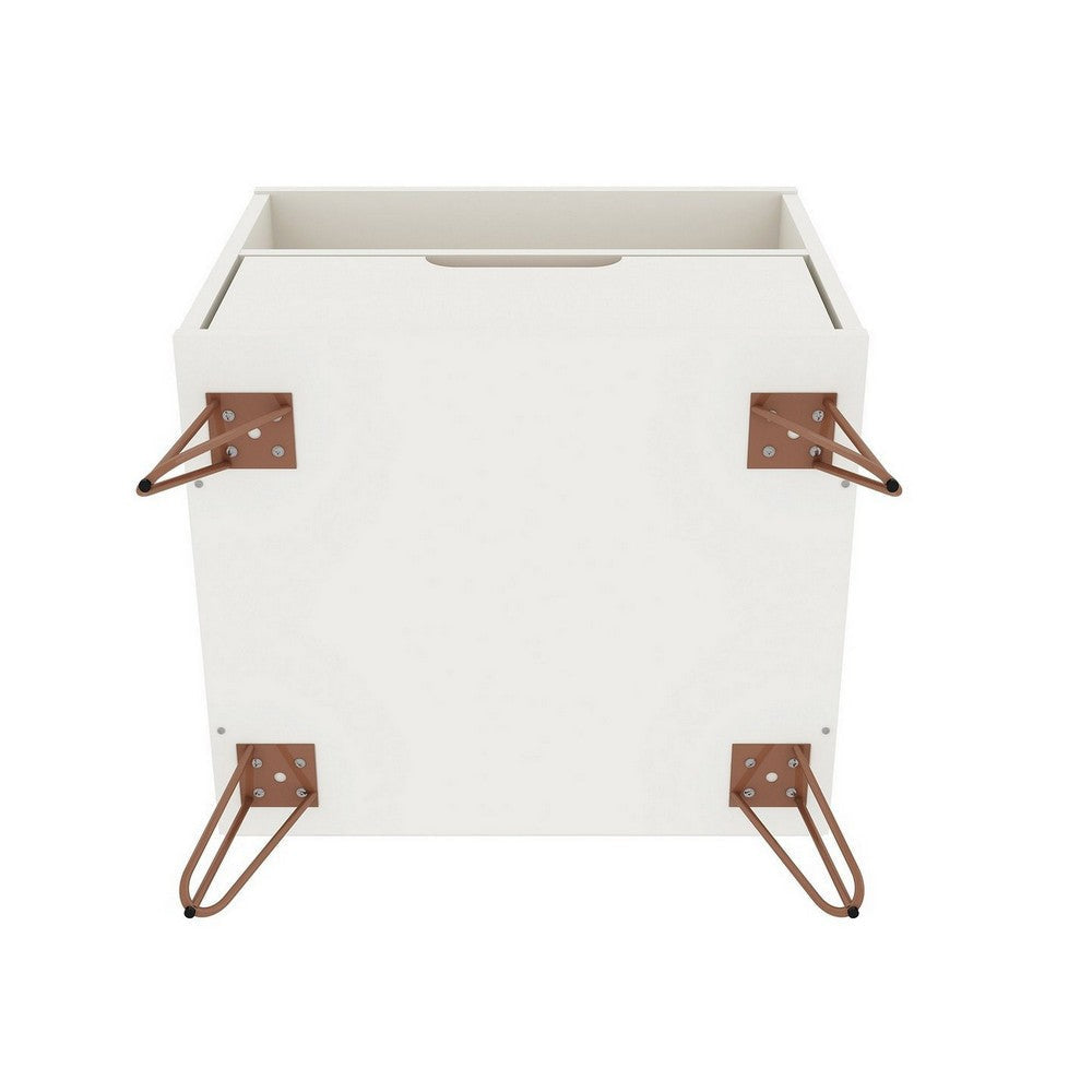 Rockefeller 1-Drawer White Nightstand (Set of 2) MHC-2-101GMC1