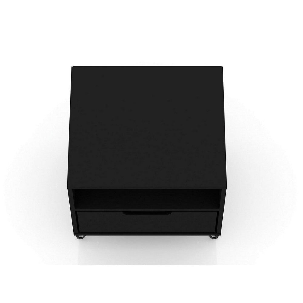 Rockefeller 1-Drawer Black Nightstand (Set of 2) MHC-2-101GMC2