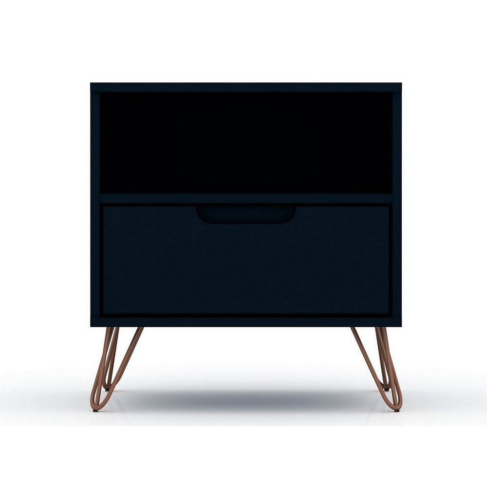 Rockefeller 1-Drawer Tatiana Midnight Blue Nightstand (Set of 2) MHC-2-101GMC4