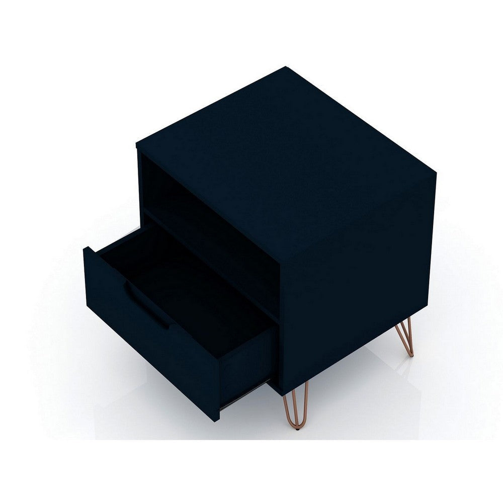 Rockefeller 1-Drawer Tatiana Midnight Blue Nightstand (Set of 2) MHC-2-101GMC4