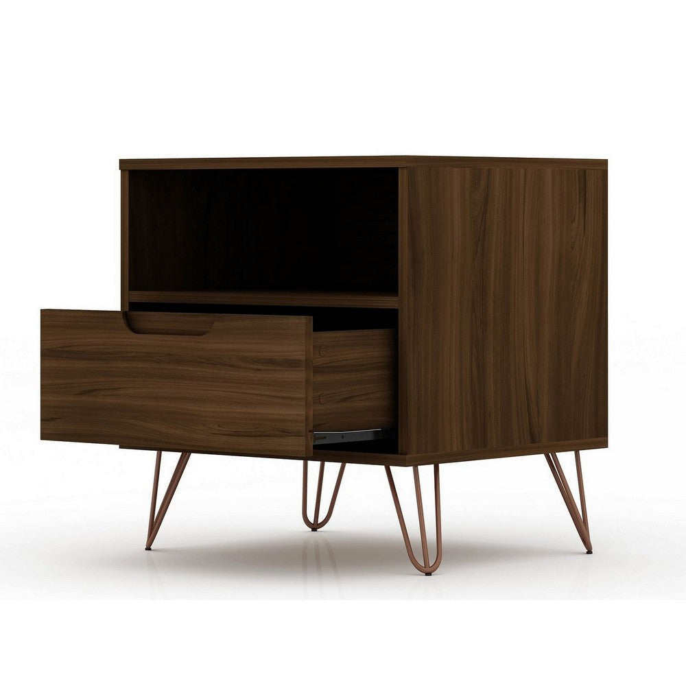 Rockefeller 1-Drawer Brown Nightstand (Set of 2) MHC-2-101GMC5