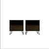 Rockefeller 1-Drawer Brown Nightstand (Set of 2)
