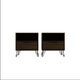 Rockefeller 1-Drawer Brown Nightstand (Set of 2)