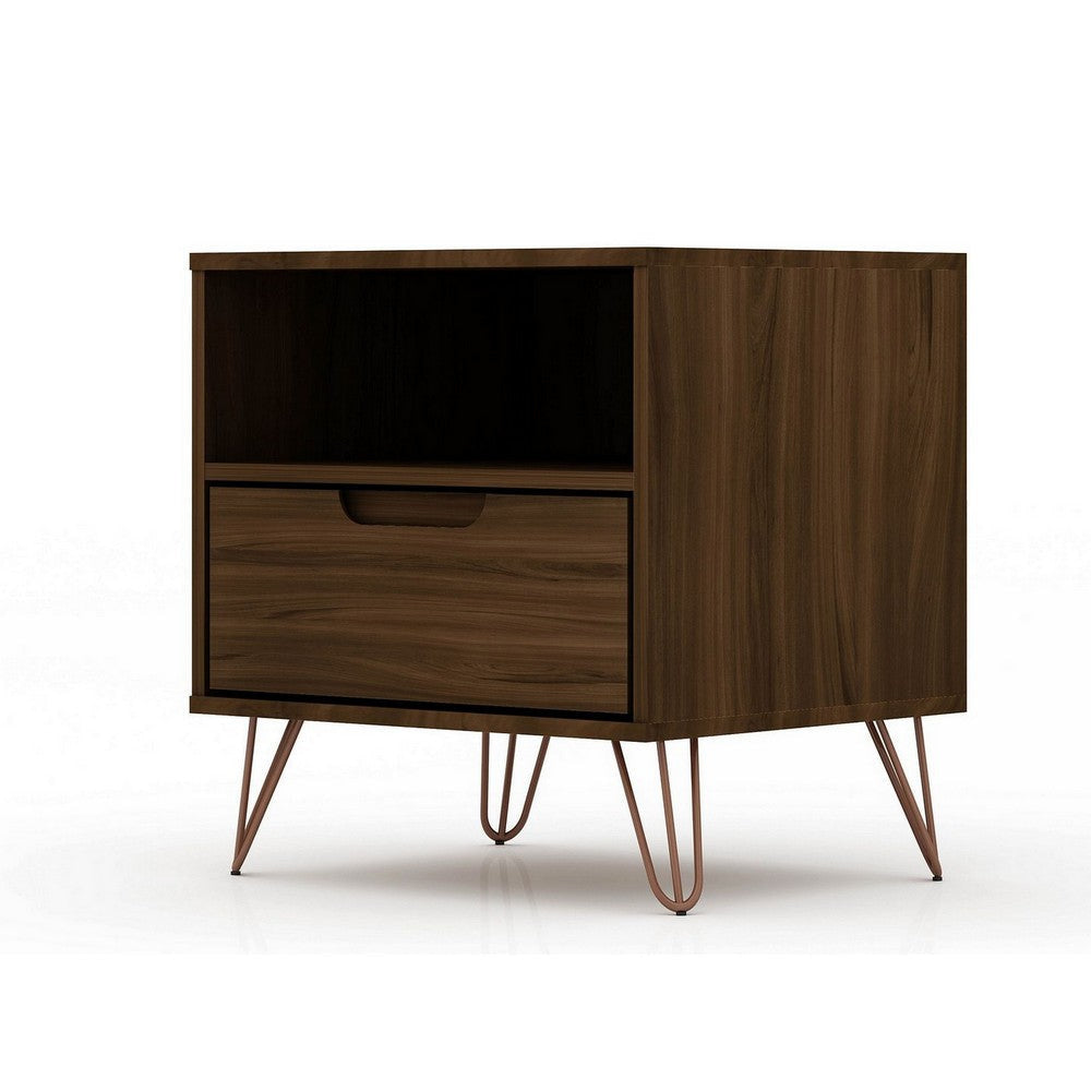 Rockefeller 1-Drawer Brown Nightstand (Set of 2) MHC-2-101GMC5