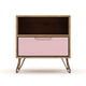 Rockefeller 1-Drawer Nature and Rose Pink Nightstand (Set of 2) MHC-2-101GMC6