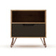 Rockefeller 1-Drawer Nature and Textured Grey Nightstand (Set of 2) MHC-2-101GMC7