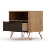 Rockefeller 1-Drawer Nature and Textured Grey Nightstand (Set of 2) MHC-2-101GMC7