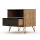 Rockefeller 1-Drawer Nature and Textured Grey Nightstand (Set of 2) MHC-2-101GMC7