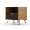 Rockefeller 1-Drawer Nature and Textured Grey Nightstand (Set of 2) MHC-2-101GMC7