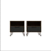 Rockefeller 1-Drawer Nature and Textured Grey Nightstand (Set of 2)
