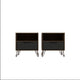 Rockefeller 1-Drawer Nature and Textured Grey Nightstand (Set of 2)