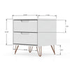 Rockefeller 2-Drawer White Nightstand (Set of 2) MHC-2-102GMC1