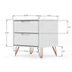 Rockefeller 2-Drawer White Nightstand (Set of 2) MHC-2-102GMC1
