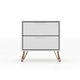 Rockefeller 2-Drawer White Nightstand (Set of 2) MHC-2-102GMC1