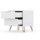 Rockefeller 2-Drawer White Nightstand (Set of 2) MHC-2-102GMC1