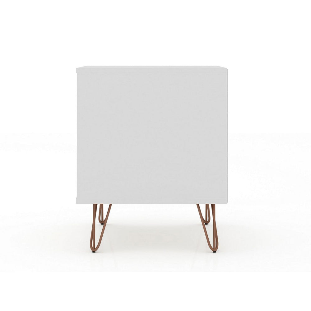 Rockefeller 2-Drawer White Nightstand (Set of 2) MHC-2-102GMC1