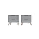 Rockefeller 2-Drawer White Nightstand (Set of 2)