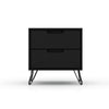 Rockefeller 2-Drawer Black Nightstand (Set of 2) MHC-2-102GMC2