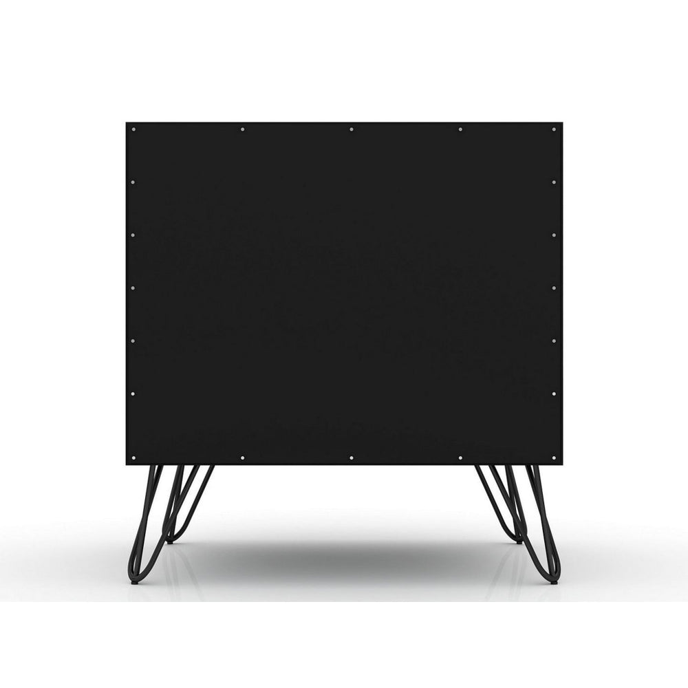 Rockefeller 2-Drawer Black Nightstand (Set of 2) MHC-2-102GMC2