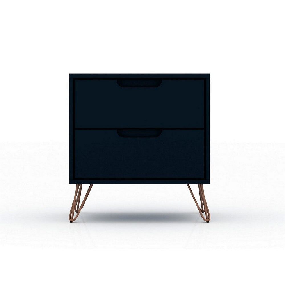 Rockefeller 2-Drawer Tatiana Midnight Blue Nightstand (Set of 2) MHC-2-102GMC4