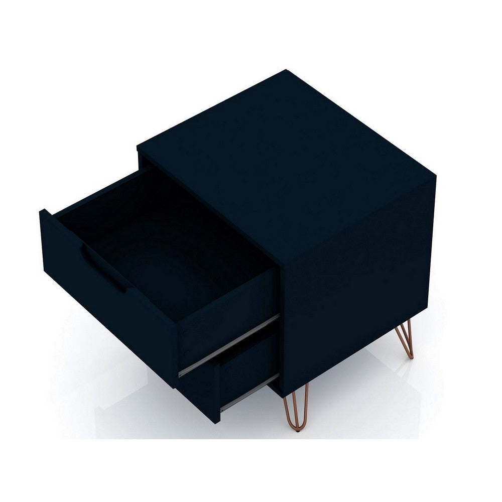 Rockefeller 2-Drawer Tatiana Midnight Blue Nightstand (Set of 2) MHC-2-102GMC4