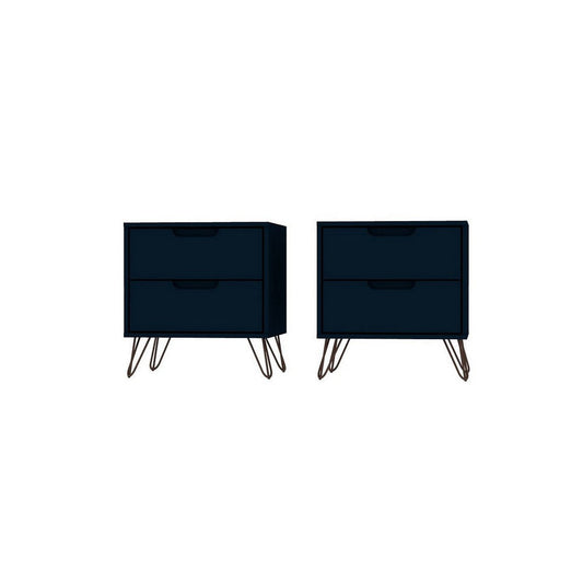 Rockefeller 2-Drawer Tatiana Midnight Blue Nightstand (Set of 2)