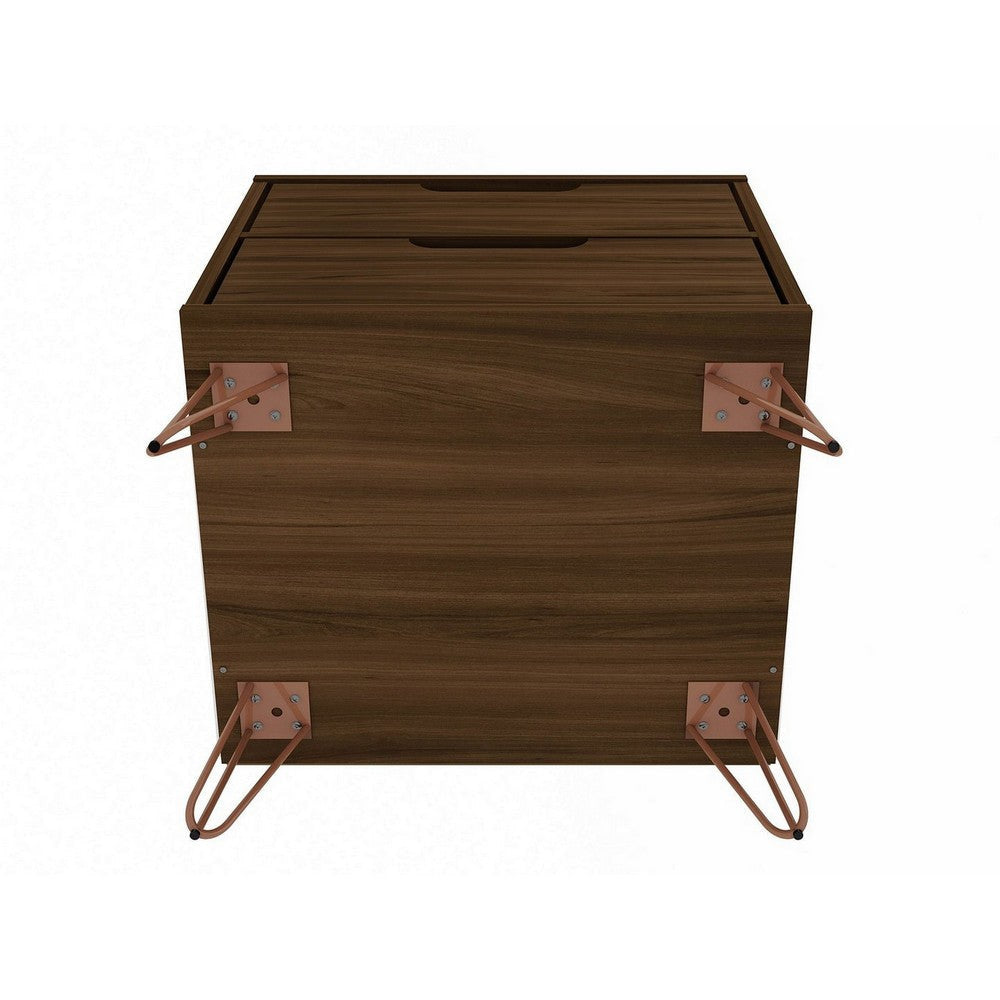 Rockefeller 2-Drawer Brown Nightstand (Set of 2) MHC-2-102GMC5