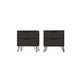 Rockefeller 2-Drawer Nature and Textured Grey Nightstand (Set of 2)