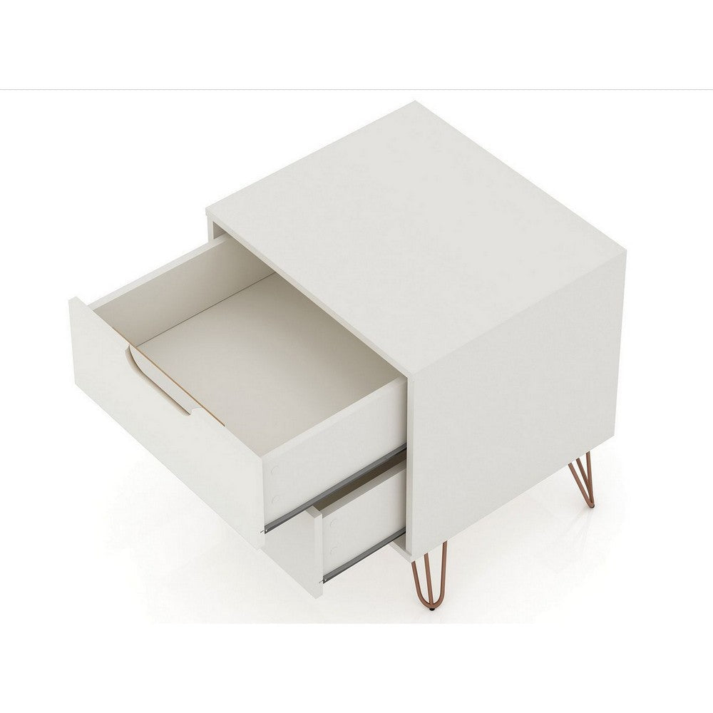 Rockefeller 2-Drawer Off White and Nature Nightstand (Set of 2) MHC-2-102GMC8