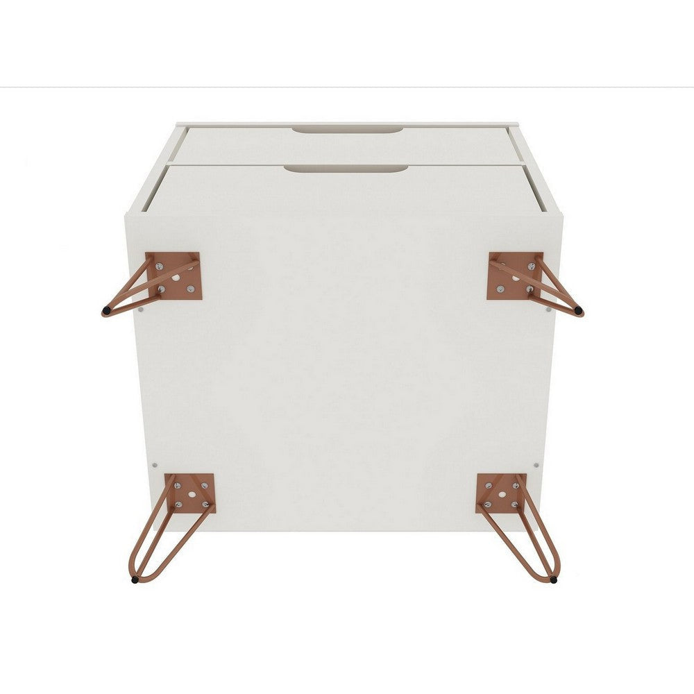 Rockefeller 2-Drawer Off White and Nature Nightstand (Set of 2) MHC-2-102GMC8