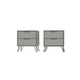 Rockefeller 2-Drawer Off White and Nature Nightstand (Set of 2)