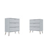 Rockefeller 3-Drawer White Dresser (Set of 2)
