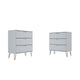 Rockefeller 3-Drawer White Dresser (Set of 2)
