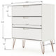 Rockefeller 3-Drawer White Dresser (Set of 2) MHC-2-103GMC1