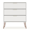 Rockefeller 3-Drawer White Dresser (Set of 2) MHC-2-103GMC1