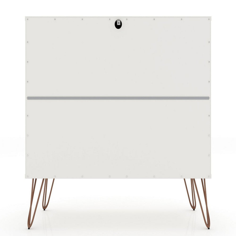 Rockefeller 3-Drawer White Dresser (Set of 2) MHC-2-103GMC1