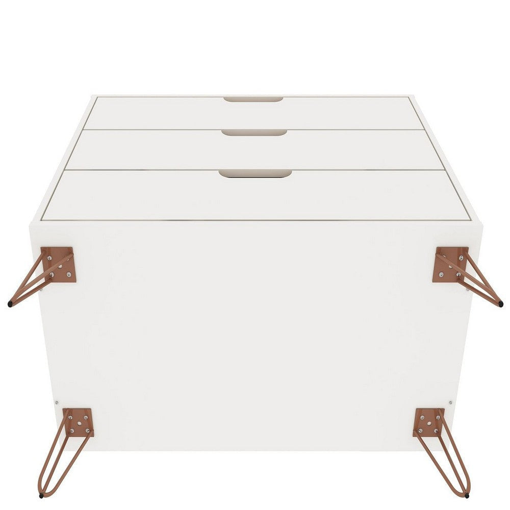 Rockefeller 3-Drawer White Dresser (Set of 2) MHC-2-103GMC1