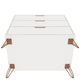 Rockefeller 3-Drawer White Dresser (Set of 2) MHC-2-103GMC1