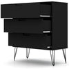 Rockefeller 3-Drawer Black Dresser (Set of 2) MHC-2-103GMC2
