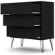 Rockefeller 3-Drawer Black Dresser (Set of 2) MHC-2-103GMC2