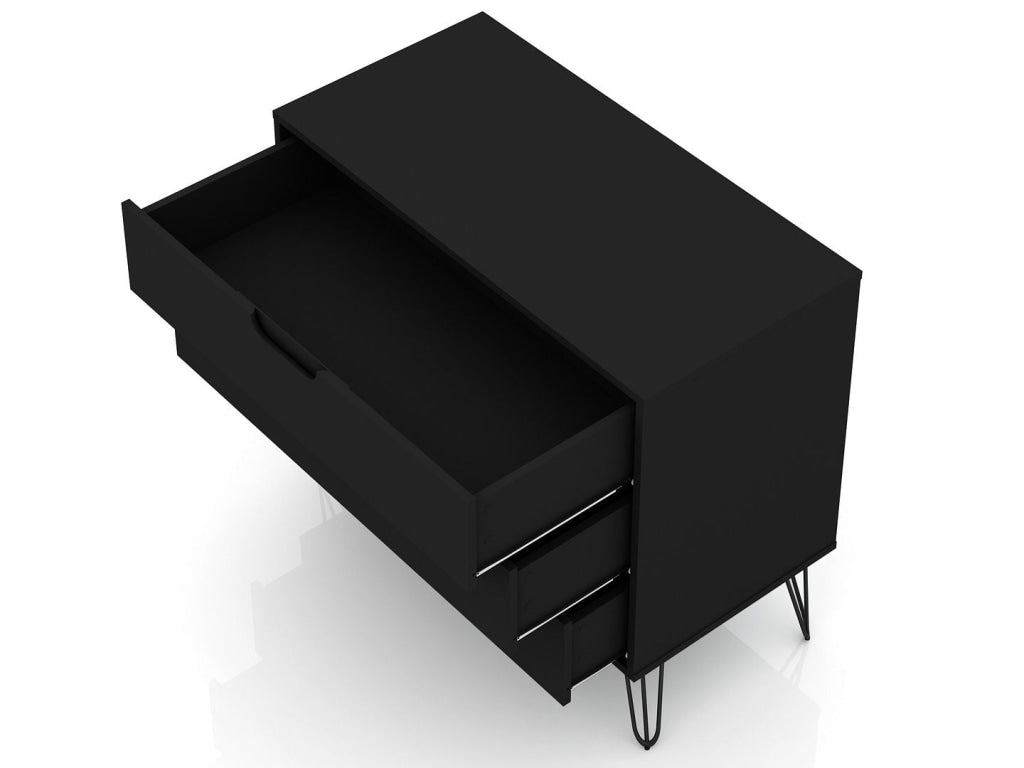 Rockefeller 3-Drawer Black Dresser (Set of 2) MHC-2-103GMC2
