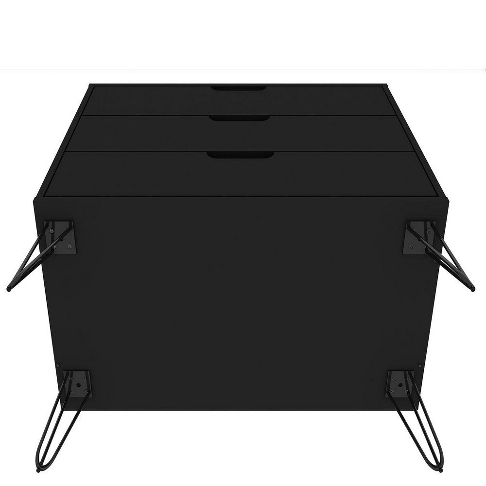 Rockefeller 3-Drawer Black Dresser (Set of 2) MHC-2-103GMC2