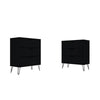 Rockefeller 3-Drawer Black Dresser (Set of 2)