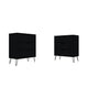 Rockefeller 3-Drawer Black Dresser (Set of 2)