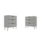 Rockefeller 3-Drawer Off White and Nature Dresser (Set of 2)