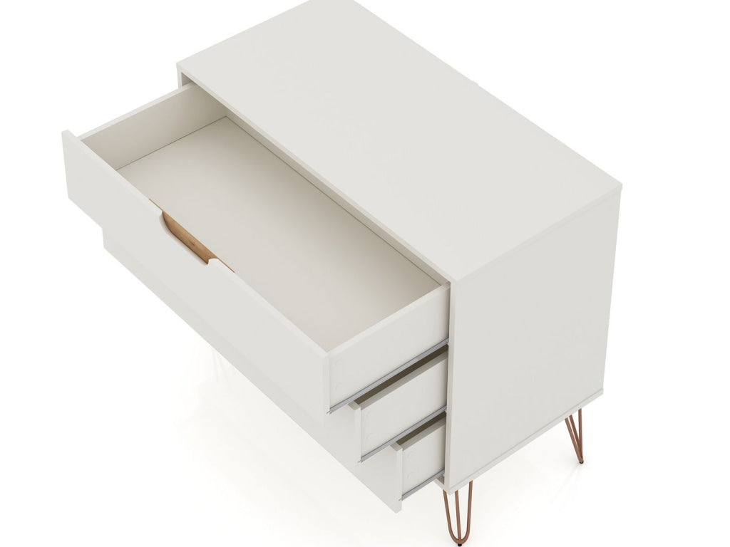 Rockefeller 3-Drawer Off White and Nature Dresser (Set of 2) MHC-2-103GMC3