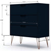 Rockefeller 3-Drawer Tatiana Midnight Blue Dresser (Set of 2) MHC-2-103GMC4