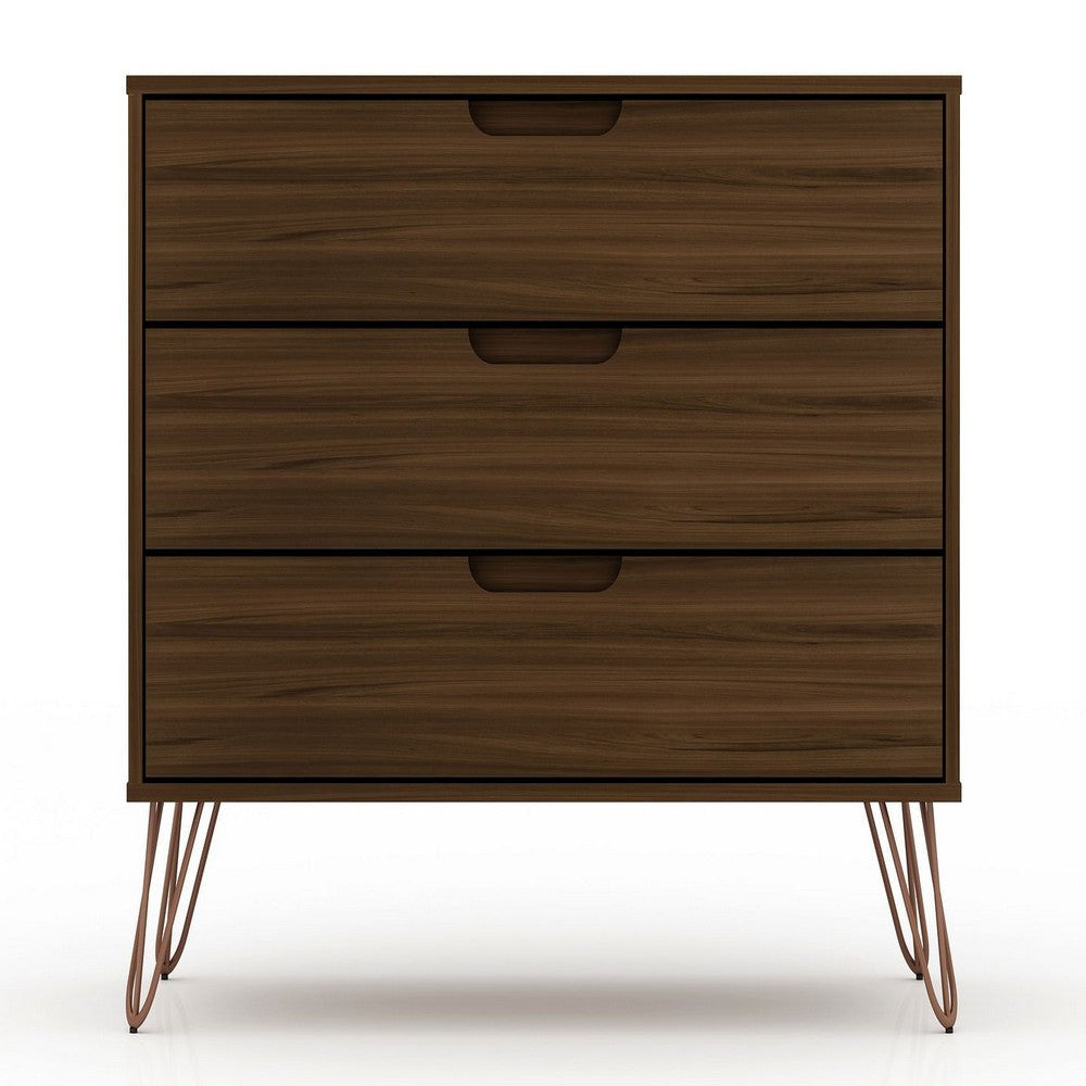 Rockefeller 3-Drawer Brown Dresser (Set of 2) MHC-2-103GMC5
