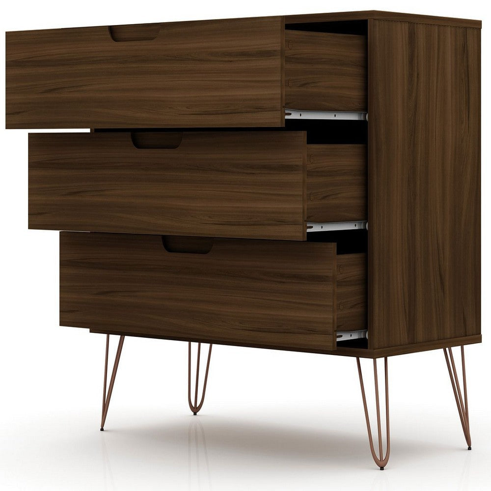 Rockefeller 3-Drawer Brown Dresser (Set of 2) MHC-2-103GMC5