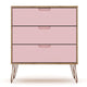Rockefeller 3-Drawer Nature and Rose Pink Dresser (Set of 2) MHC-2-103GMC6